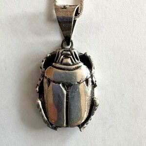 Sterling Silver Scarab Beetle Pendant
